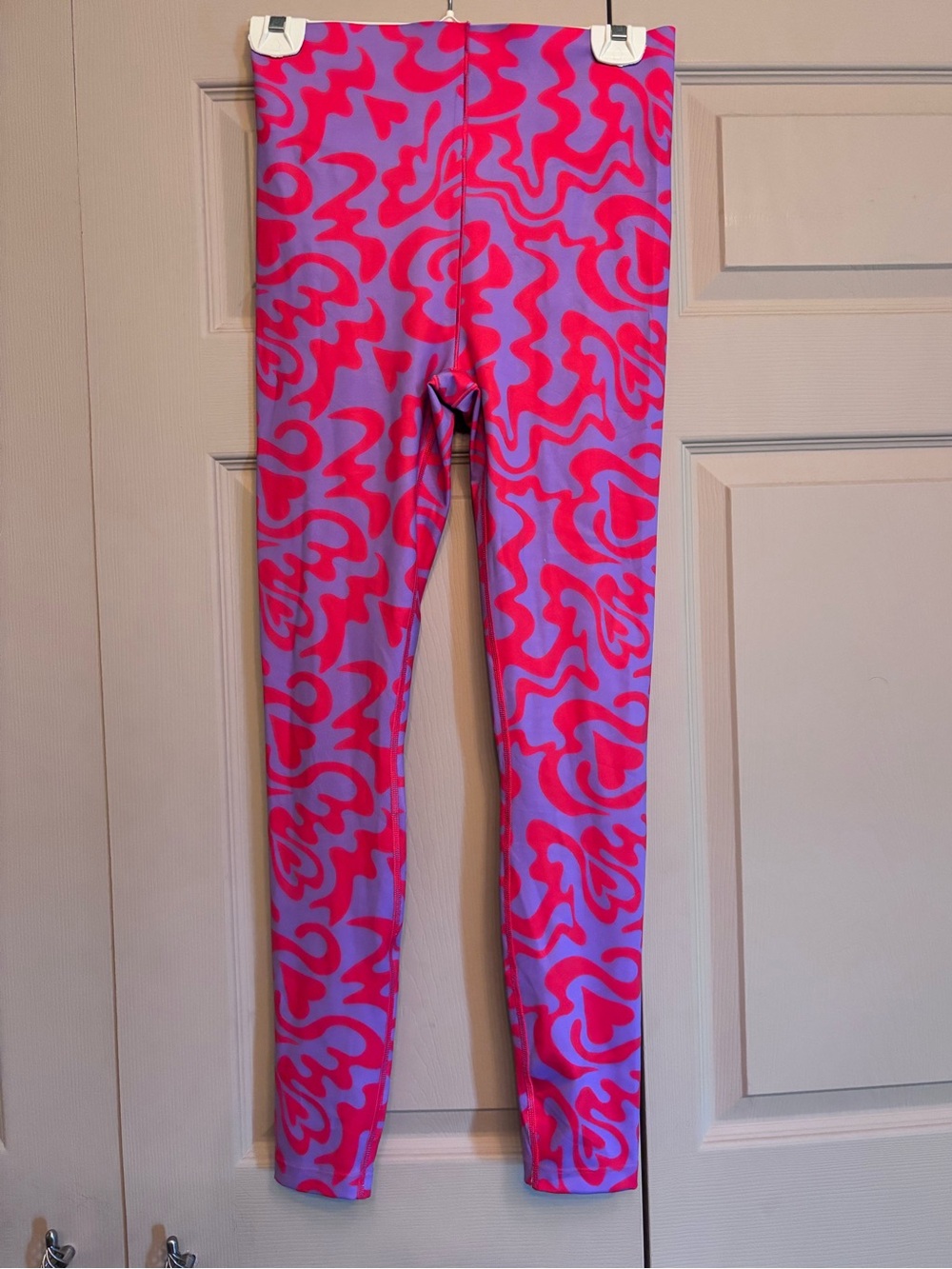 Savage x Fenty Hotline High Waist Leggings Heart Abstract Print Purple Mist- M